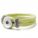 Interchangeable Button Snap Charm Bracelet Leather Like Reptile Print 18mm S29-4