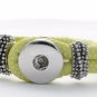 Interchangeable Button Snap Charm Bracelet Leather Like Reptile Print 18mm S29-4