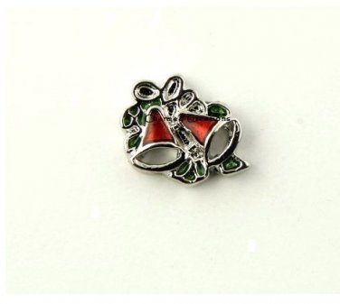 10pc Lot Red Christmas Bells Decoration Holiday Floating Charm For Memory Locket