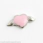 10pc Lot Pink Heart Silver Tone Floating Charm For Glass Memory Locket Necklace