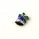 10pc Lot Blue Christmas Bell Holly Holiday Decoration F/ Floating Charm Lockets