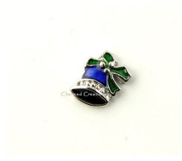 10pc Lot Blue Christmas Bell Holly Holiday Decoration F/ Floating Charm Lockets