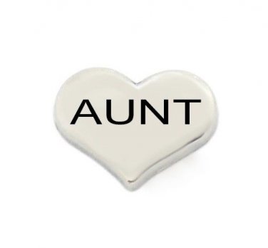 10pc Lot Aunt Silver Heart Floating Charm For Glass Memory Locket Necklace