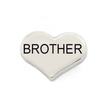 10pc Brother Silver Heart Love Floating Charm For Glass Memory Locket Necklace