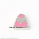 10pc Lot Pink Purse Handbag Floating Charm For Glass Memory Locket Necklace