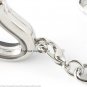 SECURITY CLASP 5pc Lot Gunmetal CZ Heart Floating Charm Locket Bracelet Black