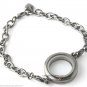 SECURITY CLASP 10 Lot 25mm Gunmetal Round Floating Charm Locket Bracelet Black