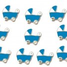 10pc Floating Charm Lot Blue Baby Boy Stroller Pram For Memory Locket Necklace
