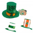 10pc Lot St. Patrick's Day Hair Clip Lucky Leprechauns Irish Fascinator Top Hat