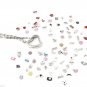 5pc Wholesale Lot Crystal Heart Floating Charm Memory Locket Key Chain