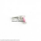 10pc Lot Pink Revolver Pistol Gun Floating Charm For Glass Memory Lockets