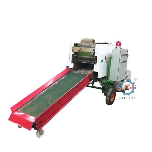 Automatic baling and wrapping machine