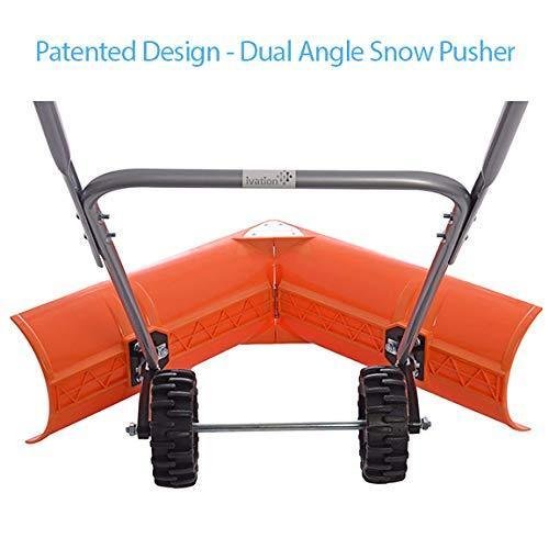 Snow Shovel Dual Angle Snow Pusher Manual Push Plow for Walkways ...