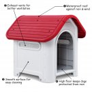 Dog House for Small Dogs Outdoor Durable Plastic Weather Waterproof Shelter Red
