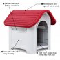 Dog House for Small Dogs Outdoor Durable Plastic Weather Waterproof Shelter Red