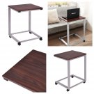 TV Tray Rolling Laptop Desk End Game Table Slide Under Sofa Couch Bed Room Dorm