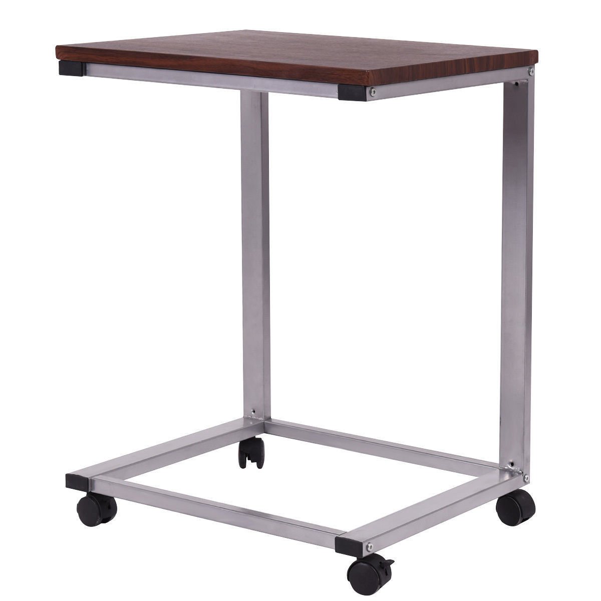 TV Tray Rolling Laptop Desk End Game Table Slide Under Sofa Couch Bed Room Dorm