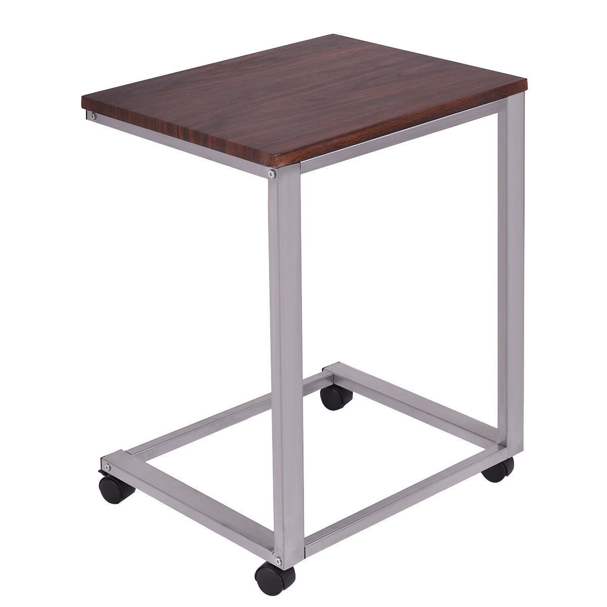 TV Tray Rolling Laptop Desk End Game Table Slide Under Sofa Couch Bed