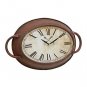 Farmhouse Clock Kitchen Wall Hanging Rustic Metal with Red Antique Rust Finish