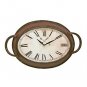 Farmhouse Clock Kitchen Wall Hanging Rustic Metal with Red Antique Rust Finish
