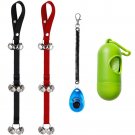 Dog Potty Train Puppy Housebreaking Aid with Door Bells Clicker Bag Holder Set