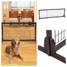 Wood Gate For Dogs Adjustable Free Stand Pet Kids Safety Expandable Extra Wide
