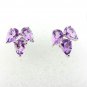 Brand 'LIYING'Fashion 925 Sterling Silver  Earrings With Natural Blue Diamond