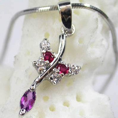 Brand 'LIYING' 925 Sterling Silver Pendant With Natural Ruby