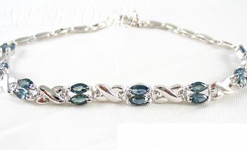 Brand 'LIYING' 925 Sterling Silver Bracelet With Excellent Natural Emerald