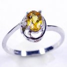Brand 'LIYING' 925 Sterling Silver Ring with Nature Champagne Diamond