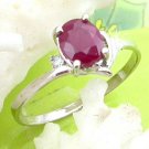 Brand 'LIYING' 925 Sterling Silver Ring with Nature Ruby