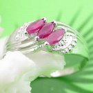 Brand 'LIYING'  Fashion 925 Sterling Silver Ring with Nature Ruby