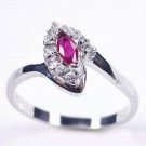 Brand 'LIYING'  Fashion 925 Sterling Silver Ring with Nature Ruby