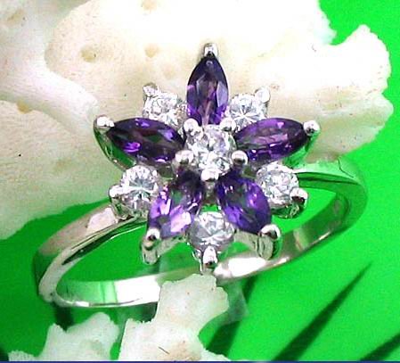 Brand 'LIYING' 925 Sterling Silver Ring with Nature Blue Diamond