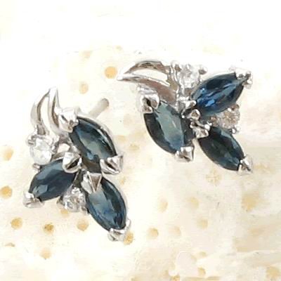 Brand 'LIYING' 925 Sterling Silver Earrings with Nature Blue Diamond