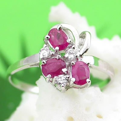 Brand 'LIYING' 925 Sterling Silver Ring with Natural Ruby