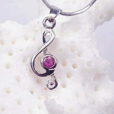 Brand 'LIYING' Fashion 925 Sterling Silver Pendant with Natural Ruby