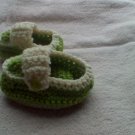 Light green newborn button sided loafers