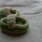 Light green newborn button sided loafers