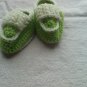 Light green newborn button sided loafers