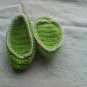 Light green newborn button sided loafers