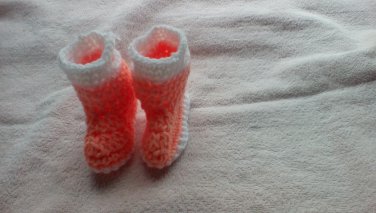 Peach newborn rainboots