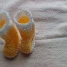 Newborn yellow and cream rainboots