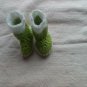 Green newborn crocheted rainboot