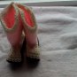 Newborn pink and cream crocheted cowboy boots
