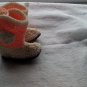 Peach and cream newborn cowboy booties