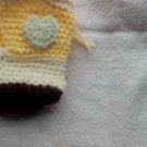 Newborn yellow and cream crocheted cowboy booties