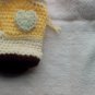 Newborn yellow and cream crocheted cowboy booties