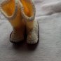 Newborn yellow and cream crocheted cowboy booties