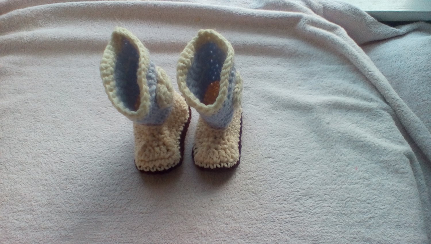 Newborn light blue cowboy booties